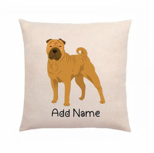 Personalized Shar Pei Linen Pillowcase-Home Decor-Dog Dad Gifts, Dog Mom Gifts, Home Decor, Pillows, Shar Pei-2
