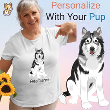 Load image into Gallery viewer, Personalized Utonagan Mom T Shirt for Women-Customizer-Apparel, Dog Mom Gifts, Personalized, Shirt, T Shirt, Utonagan-Modal T-Shirts-White-Small-1