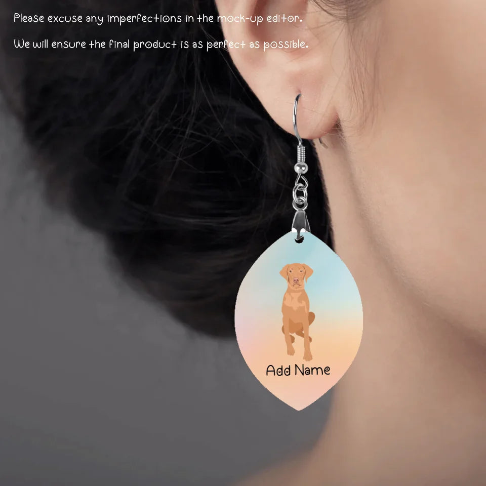 Personalized Vizsla Dog Mom Earrings