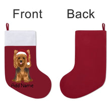 Load image into Gallery viewer, Personalized Yorkie Large Christmas Stocking-Christmas Ornament-Christmas, Home Decor, Personalized, Yorkshire Terrier-Large Christmas Stocking-Christmas Red-One Size-3