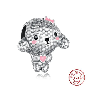 Pink Heart Doodle / Toy Poodle Silver Charm Pendant-Dog Themed Jewellery-Doodle, Jewellery, Pendant, Toy Poodle-4