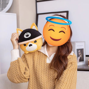 Pirate Hat and Fluffy Tail Shiba Inu Plush Toy-Stuffed Animals-Home Decor, Shiba Inu, Stuffed Animal-One Size-3