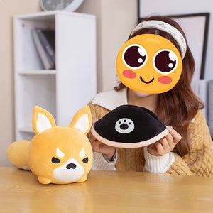 Pirate Hat and Fluffy Tail Shiba Inu Plush Toy-Stuffed Animals-Home Decor, Shiba Inu, Stuffed Animal-One Size-2