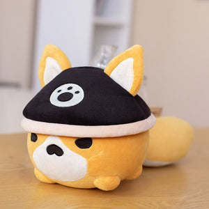 Pirate Hat and Fluffy Tail Shiba Inu Plush Toy-Stuffed Animals-Home Decor, Shiba Inu, Stuffed Animal-7
