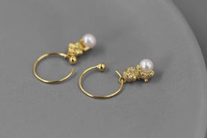 Playful Maltese Love Silver Hoop Earrings-Dog Themed Jewellery-Earrings, Jewellery, Maltese-9