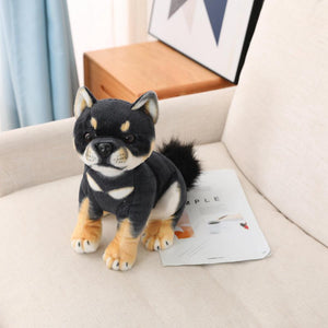 Realistic Lifelike Shiba Inus Stuffed Animal Plush Toys-Stuffed Animals-Home Decor, Shiba Inu, Stuffed Animal-Small-Black - Sitting-4