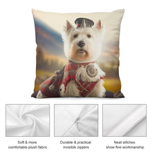 Load image into Gallery viewer, Regal Regalia Westie Plush Pillow Case-Cushion Cover-Dog Dad Gifts, Dog Mom Gifts, Home Decor, Pillows, West Highland Terrier-2