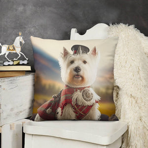 Regal Regalia Westie Plush Pillow Case-Cushion Cover-Dog Dad Gifts, Dog Mom Gifts, Home Decor, Pillows, West Highland Terrier-5