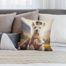 Load image into Gallery viewer, Regal Regalia Westie Plush Pillow Case-Cushion Cover-Dog Dad Gifts, Dog Mom Gifts, Home Decor, Pillows, West Highland Terrier-6