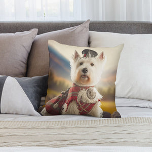 Regal Regalia Westie Plush Pillow Case-Cushion Cover-Dog Dad Gifts, Dog Mom Gifts, Home Decor, Pillows, West Highland Terrier-6