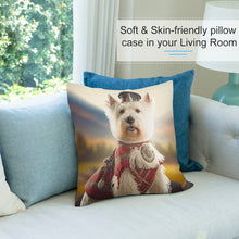 Load image into Gallery viewer, Regal Regalia Westie Plush Pillow Case-Cushion Cover-Dog Dad Gifts, Dog Mom Gifts, Home Decor, Pillows, West Highland Terrier-7