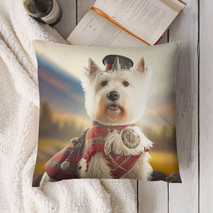 Regal Regalia Westie Plush Pillow Case-Cushion Cover-Dog Dad Gifts, Dog Mom Gifts, Home Decor, Pillows, West Highland Terrier-8