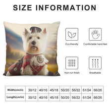 Load image into Gallery viewer, Regal Regalia Westie Plush Pillow Case-Cushion Cover-Dog Dad Gifts, Dog Mom Gifts, Home Decor, Pillows, West Highland Terrier-12 &quot;×12 &quot;-White-1