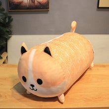 Load image into Gallery viewer, Image of a super cute Shiba Inu stuffed animal plush toy pillow in Bread Loaf with Cream and Frosting design