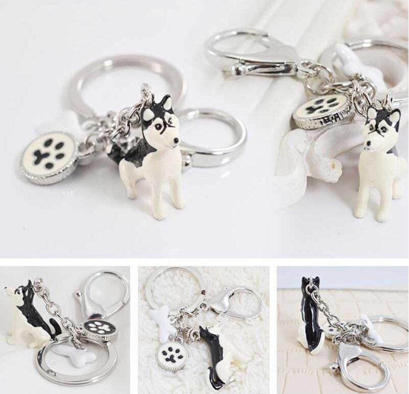 Husky Dog Keychain with Name - 3D printed gift