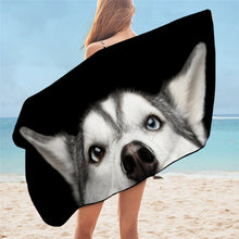 Load image into Gallery viewer, Siberian Husky Love Beach Towels-Home Decor-Dogs, Home Decor, Siberian Husky, Towel-3