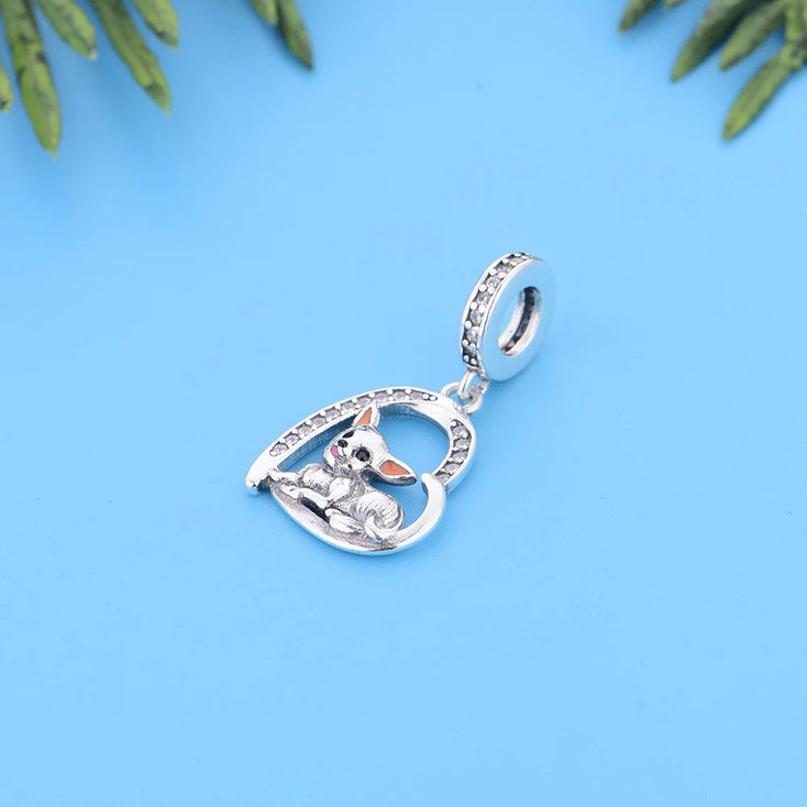 Sitting in My Heart Chihuahua Silver Charm Pendant-Dog Themed Jewellery-Chihuahua, Jewellery, Pendant-2