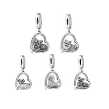 Load image into Gallery viewer, Sitting in My Heart Pomeranian Silver Charm Pendant-Dog Themed Jewellery-Jewellery, Pendant, Pomeranian-FC3187-1