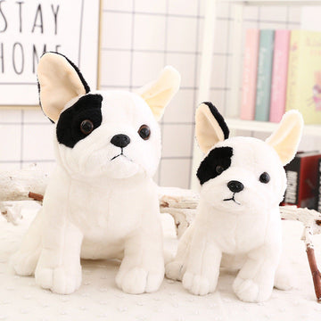 Sitting Pied Black and White French Bulldog Stuffed Animal Plush Toy-Soft Toy-Dogs, French Bulldog, Home Decor, Stuffed Animal-2