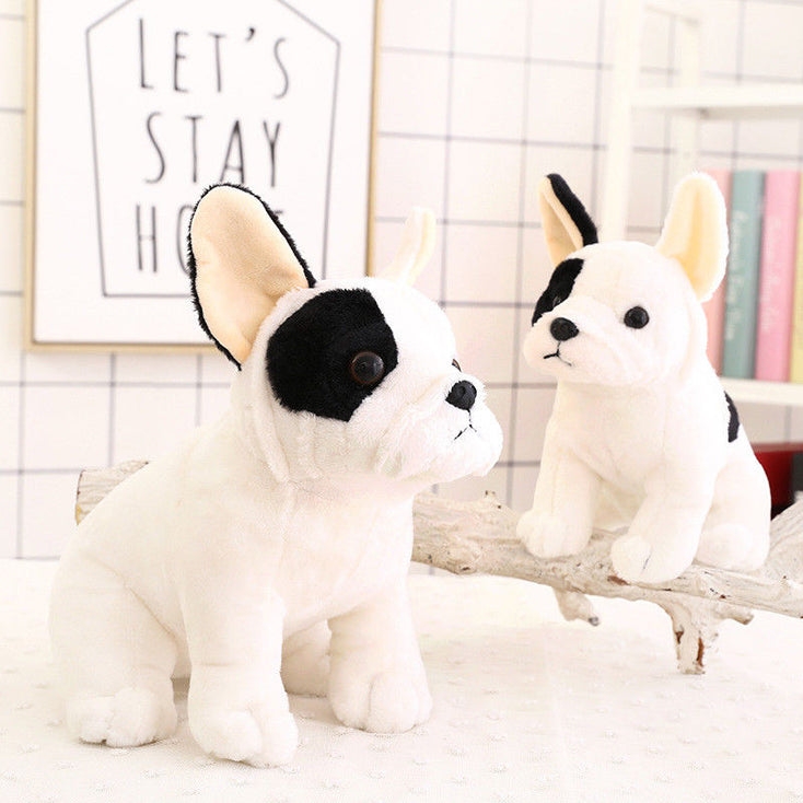 Sitting Pied Black and White French Bulldog Stuffed Animal Plush Toy-Soft Toy-Dogs, French Bulldog, Home Decor, Stuffed Animal-3