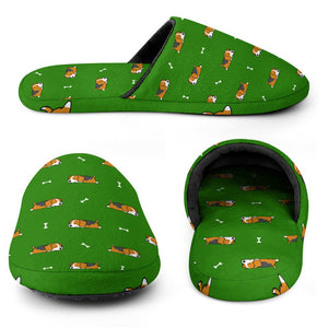 Sleepy Beagle Love Women's Cotton Mop Slippers-Footwear-Accessories, Slippers-11