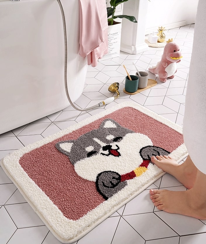 40*60cm Sausage Dog Bath Mat Toilet Rug Non-slip Bathroom
