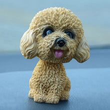 Load image into Gallery viewer, Smiling White Doodle Love Bobble Head-Car Accessories-Bobbleheads, Car Accessories, Cockapoo, Dogs, Doodle, Figurines, Labradoodle, Toy Poodle-Toy Poodle / Cockapoo / Labradoodle - Yellow-Resin-10