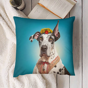 Spotty Elegance Great Dane Plush Pillow Case-Cushion Cover-Dog Dad Gifts, Dog Mom Gifts, Great Dane, Home Decor, Pillows-4