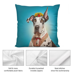 Spotty Elegance Great Dane Plush Pillow Case-Cushion Cover-Dog Dad Gifts, Dog Mom Gifts, Great Dane, Home Decor, Pillows-5