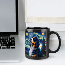 Load image into Gallery viewer, Starry Night Bernese Mountain Dog Coffee Mug-Mug-Bernese Mountain Dog, Home Decor, Mugs-ONE SIZE-Black-6