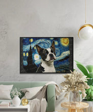Load image into Gallery viewer, Starry Night Boston Terrier Wall Art Poster-Art-Boston Terrier, Dog Art, Dog Dad Gifts, Dog Mom Gifts, Home Decor, Poster-2