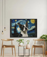 Load image into Gallery viewer, Starry Night Boston Terrier Wall Art Poster-Art-Boston Terrier, Dog Art, Dog Dad Gifts, Dog Mom Gifts, Home Decor, Poster-3