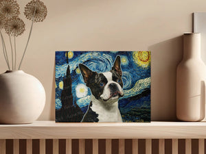 Starry Night Boston Terrier Wall Art Poster-Art-Boston Terrier, Dog Art, Dog Dad Gifts, Dog Mom Gifts, Home Decor, Poster-5