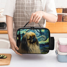 Load image into Gallery viewer, Starry Night Dreamer Pekingese Lunch Bag-Accessories-Bags, Dog Dad Gifts, Dog Mom Gifts, Lunch Bags, Pekingese-Black-ONE SIZE-3