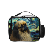 Load image into Gallery viewer, Starry Night Dreamer Pekingese Lunch Bag-Accessories-Bags, Dog Dad Gifts, Dog Mom Gifts, Lunch Bags, Pekingese-Black-ONE SIZE-1