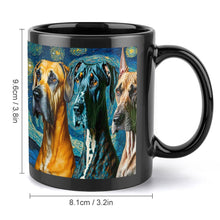 Load image into Gallery viewer, Starry Night Great Danes Coffee Mug-Mug-Great Dane, Home Decor, Mugs-ONE SIZE-Black-4