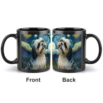 Starry Night Lhasa Apso Coffee Mug-Mug-Home Decor, Lhasa Apso, Mugs-ONE SIZE-Black-2