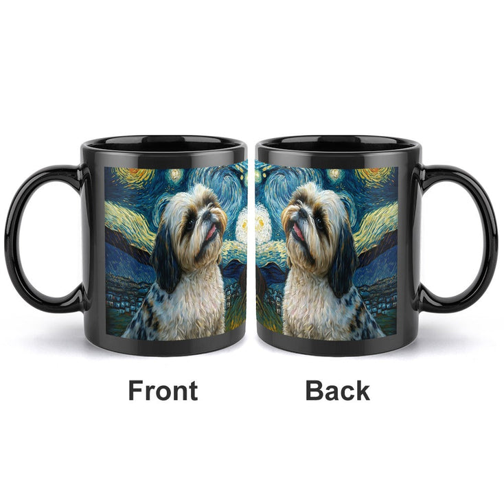 Starry Night Lhasa Apso Coffee Mug-Mug-Home Decor, Lhasa Apso, Mugs-ONE SIZE-Black-2