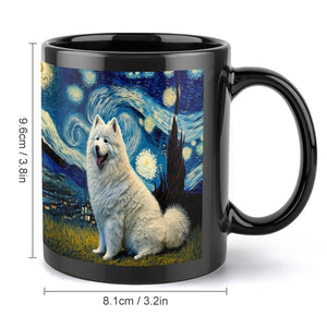 Starry Night Samoyed Coffee Mug-Mug-Home Decor, Mugs, Samoyed-ONE SIZE-Black-4