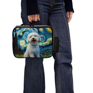 Starry Night Serenade Bichon Frise Lunch Bag-Accessories-Bags, Bichon Frise, Dog Dad Gifts, Dog Mom Gifts, Lunch Bags-Black-ONE SIZE-2