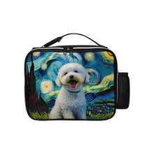 Load image into Gallery viewer, Starry Night Serenade Bichon Frise Lunch Bag-Accessories-Bags, Bichon Frise, Dog Dad Gifts, Dog Mom Gifts, Lunch Bags-Black-ONE SIZE-1