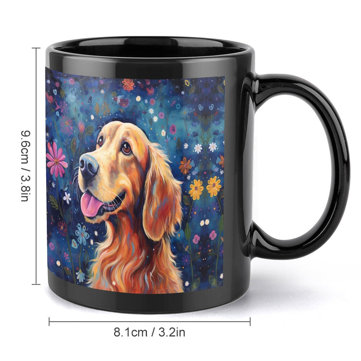 Starry Night Serenade Golden Retriever Coffee Mug-3