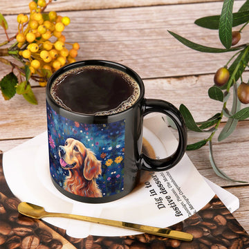 Starry Night Serenade Golden Retriever Coffee Mug-4
