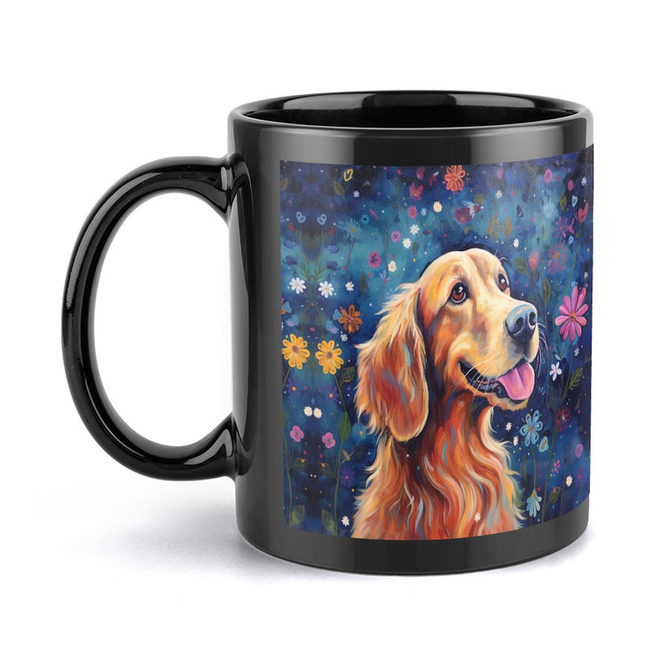 Starry Night Serenade Golden Retriever Coffee Mug-5