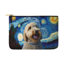 Load image into Gallery viewer, Starry Night Serenade Goldendoodle Carry-All Pouch-Accessories-Accessories, Bags, Dog Dad Gifts, Dog Mom Gifts, Goldendoodle-White-ONESIZE-1