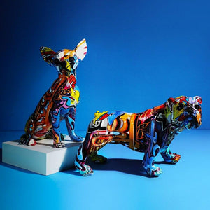 Stunning Chihuahua Design Multicolor Resin StatueHome Decor