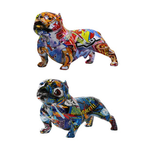 Stunning American Bull Terrier Design Multicolor Resin Statues-Home Decor-American Pit Bull Terrier, Dogs, Home Decor, Statue-5