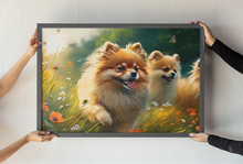 Load image into Gallery viewer, Sun-Dappled Forest Pomeranians Wall Art Poster-Art-Dog Art, Home Decor, Pomeranian, Poster-2