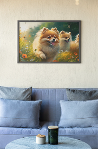 Sun-Dappled Forest Pomeranians Wall Art Poster-Art-Dog Art, Home Decor, Pomeranian, Poster-6