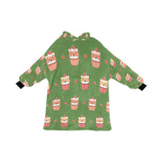 Sweet Strawberry Tart Shiba Blanket Hoodie for Women-Apparel-Apparel, Blankets-OliveDrab-ONE SIZE-13